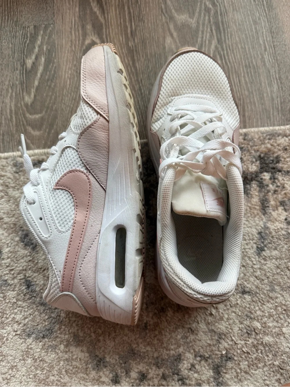Nike Women’s Air Max Sneaker in White and Light Pink